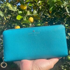“kate spade” Turquoise Saffiano Leather “Lacey” Wallet, WLRU1689B